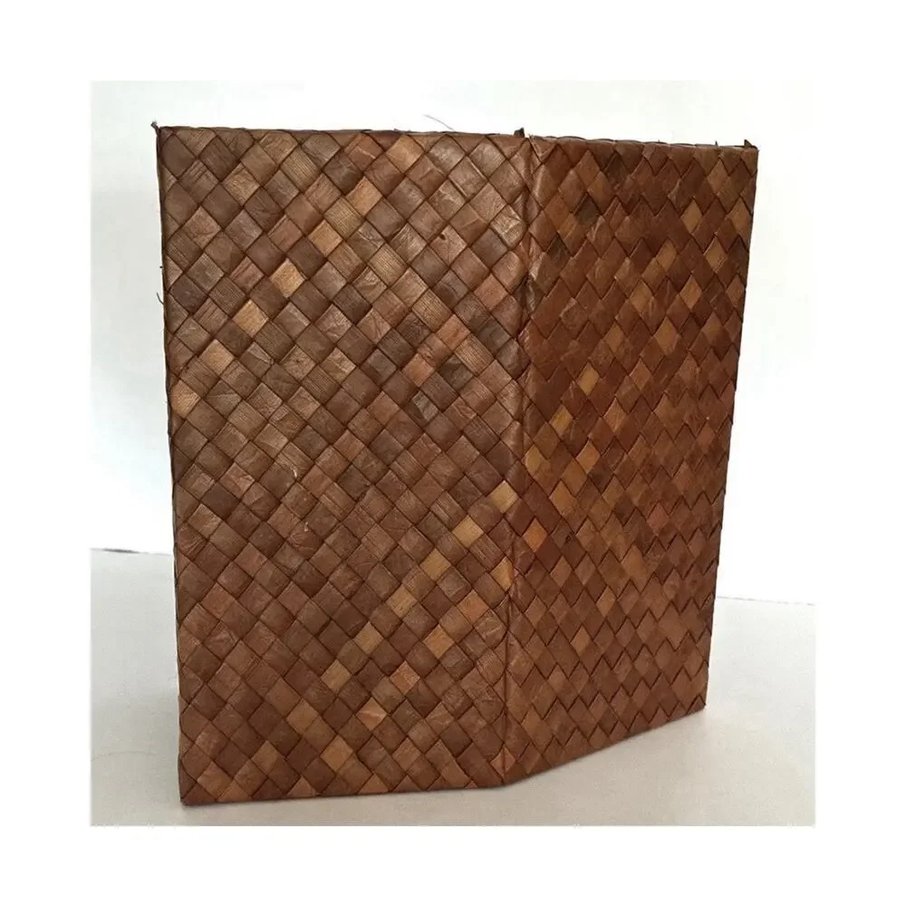 Vintage Handcrafted Woven Grass Foldable Storage, Jewelry, Coins Boho Vanity Box